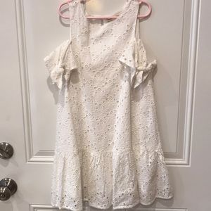 Zara girls white eyelet dress